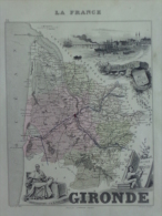 33 - BORDEAUX -  GIRONDE - MONTESQUIEU NE A LA BREDE- BERQUIN 1749-CARTE DRESSEE PAR A. VUILLEMNIN GEOGRAPHE - 1862 - Geographische Kaarten