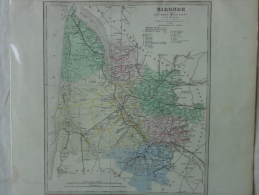 33 - BORDEAUX -  GIRONDE - CARTE GEOGRAPHIQUE LIBRAIRIE ABEL PILON- A. LE VASSEUR    VERS 1860 - Geographische Kaarten