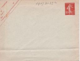 A00028 - Enveloppe Entier Postal - France  - Pli Dans Le Bas - Autres & Non Classés