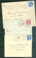 Lot De 8 Lettres Avec Leur Contenu Affranchies Par  Timbres Periode  Gandon, Oblitérations Dpt 37 - Af124 - 1945-54 Marianne De Gandon