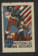 YUGOSLAVIA SLOVENIA 1933 LJUBLJANA SAMPLE FAIR GERMAN LANGUAGE NO GUM POSTER STAMP CINDERELLA ERINOPHILATELIE - Unused Stamps