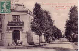 62  SAINT POL SUR TERNOISE  PAS DE CALAIS  -  AVENUE  GARE  -  CPA  N/B  9x14  BE Texte En Rouge - Saint Pol Sur Ternoise