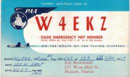 Thème - QSL - Radio - PAA - Clipper Nets 7025 14050 KC - W4EKZ - Dade Emergency Net Member - J. Newbould Hialeah Florida - Radio