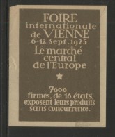 AUSTRIA 1925 INTERNATIONAL AUTUMN FAIR FRENCH LANGUAGE NHM POSTER STAMP CINDERELLA ERINOPHILATELIE - Personalisierte Briefmarken
