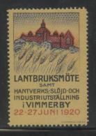 SWEDEN 1920 VIMMERBY AGRICULTURAL TRADE HANDCRAFT & INDUSTRY EXPO HM POSTER STAMP CINDERELLA ERINOPHILATELIE - Nuovi