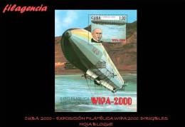 AMERICA. CUBA MINT. 2000 EXPOSICIÓN FILATÉLICA WIPA 2000. DIRIGIBLES. HOJA BLOQUE - Unused Stamps
