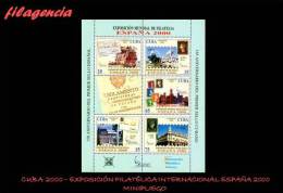 AMERICA. CUBA MINT. 2000 EXPOSICIÓN FILATÉLICA ESPAÑA 2000. SELLO EN SELLO. MINIPLIEGO - Unused Stamps