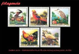 AMERICA. CUBA MINT. 2001 EXPOSICIÓN FILATÉLICA HONG KONG 2001. FAUNA. AVES ASIÁTICAS - Neufs