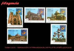 AMERICA. CUBA MINT. 2001 EXPOSICIÓN FILATÉLICA BÉLGICA 2001. EDIFICIOS NOTABLES EN BRUSELAS - Unused Stamps