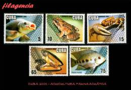 AMERICA. CUBA MINT. 2001 ACUICULTURA. FAUNA ACUÁTICA - Unused Stamps