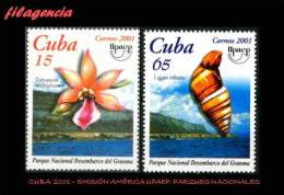 AMERICA. CUBA MINT. 2001 EMISIÓN AMÉRICA UPAEP. PARQUES NACIONALES. FLORA & FAUNA - Ongebruikt