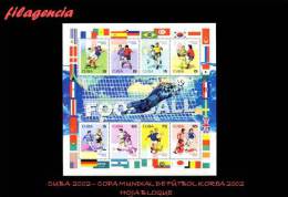 AMERICA. CUBA MINT. 2002 COPA MUNDIAL DE FÚTBOL KOREA 2002. HOJA BLOQUE - Ungebraucht