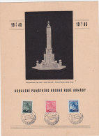 Czechoslovakia, Commemorative Letter, Paper, Cover, Stamp, Sheet. Odhaleni Pamatniku Hrdinu Rude Armady. (A14007) - Brieven En Documenten