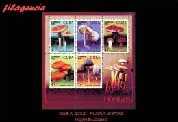 AMERICA. CUBA MINT. 2002 FLORA. SETAS. HOJA BLOQUE - Unused Stamps