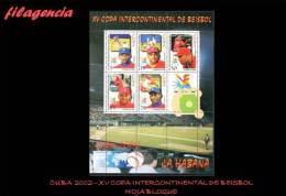 AMERICA. CUBA MINT. 2002 XV COPA INTERCONTINENTAL DE BÉISBOL. HOJA BLOQUE - Nuevos