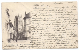 CPA Aires Sur La Lys 62 Pas De Calais Rue Tour St Pierre édit A. Lequien écrite Timbrée 1904 Dos Non Divisé Bon état - Aire Sur La Lys