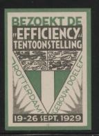 NETHERLANDS 1929 ROTTERDAM VISIT THE EFFICIENCY EXHIBITION NHM POSTER STAMP CINDERELLA ERINOPHILATELIE - Neufs