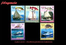 AMERICA. CUBA MINT. 2005 VELEROS & BARCOS CUBANOS. FAUNA MARINA - Neufs