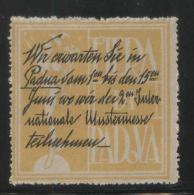 ITALY 1921 PADUA INTERNATINAL SAMPLE FAIR BLACK ON YELLOW NHM POSTER STAMP CINDERELLA ERINOPHILATELIE - Reclame