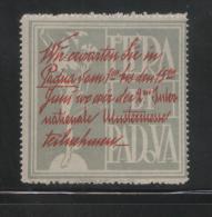 ITALY 1921 PADUA INTERNATINAL SAMPLE FAIR RED ON GREY NHM POSTER STAMP CINDERELLA ERINOPHILATELIE - Publicité