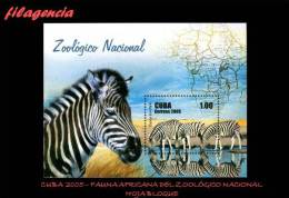 AMERICA. CUBA MINT. 2005 FAUNA DEL JARDÍN ZOOLÓGICO NACIONAL. HOJA BLOQUE - Unused Stamps