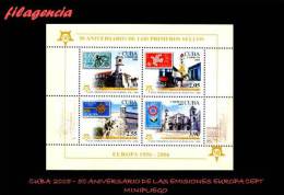 AMERICA. CUBA MINT. 2005 CINCUENTENARIO DE LAS EMISIONES EUROPA CEPT. VERSIÓN DENTADA. HOJA BLOQUE - Ungebraucht