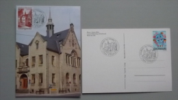 Luxemburg Mi 1008 Yt 939 Maximumkarte MK/MC, Orts-SST 8.10.1988, Rathaus Ettelbrück - Cartes Maximum