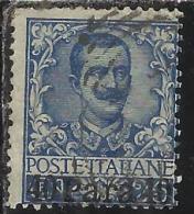 LEVANTE ALBANIA 1902 SOPRASTAMPATO D'ITALIA ITALY OVERPRINTED 40 PA SU 25 C SENZA SCRITTA ALBANIA USATO USED OBLITERE' - Albanien