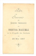 Souvenir De Communion De Bertha MACKELS - Surdents ( Dolhain) 1897 (xh) - Comunión Y Confirmación