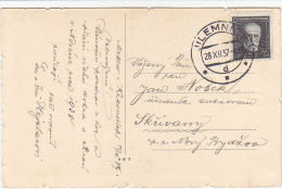 1937 Czechoslovakia Postcard, Stationery, Card. Nice Postmark Jilemnice 28.XII.37 D.  (A06210) - Postkaarten