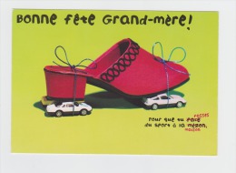 Publicité Café GRAND-MERE - BONNE FETE - Sport à La Maison Patin à Roulettes - Humour Chaussure Sur Voitures - Patinaje Artístico