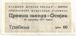 Sport Match Ticket UL000232 - Football (Soccer): Crvena Zvezda (Red Star) Belgrade Vs Osijek 1977-09-24 - Tickets & Toegangskaarten