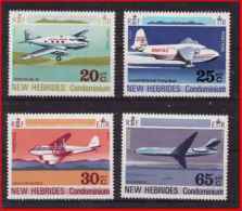 Nouvelles Hebrides  1972 Avions N° 322 à 25 =  Neuf X Avec Charniére ,  Lég. Anglaise - Unused Stamps