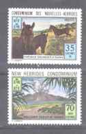 Nouvelles Hebrides  1973  N° 370 +371 =  Neuf X  Avec Charniére ,  Lég. Franç.. - Unused Stamps