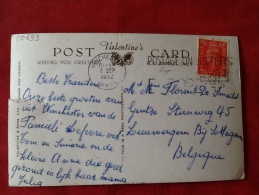 UK. Best Luck From Winchester, Sent To Belgium 1952, Damaged Card. - Winchester