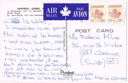 6765. Postal Aerera MONTREAL (Quebec) Canada 1984 - Lettres & Documents