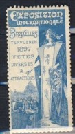 TIMBRE VIGNETTE BRUXELLES 1897 # EXPOSITION UNIVERSELLE # FETES ATTRACTIONS - Erinofilia [E]
