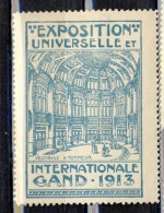 TIMBRE*  VIGNETTE GAND 1913 # EXPOSITION UNIVERSELLE ET INTERNATIONALE # VESTIBULE D'HONNEUR - Erinofilia [E]