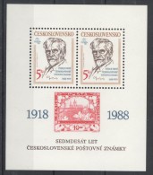 Delcampe - Czechoslovakia - 1988 70 Years Czechoslovak Stamps Block MNH__(TH-1713) - Blocks & Kleinbögen