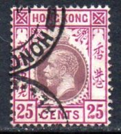 Hong Kong KEVII 1903 25c Purple & Magenta, Type A, Wmk. Crown CA, Fine Used - Gebruikt