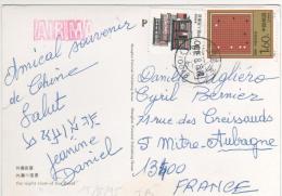 2 Beaux Timbres / Carte Du  15/8/95 Pour La France , 2 Scans - Storia Postale