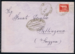Italy 1945 Cover To Bellinona Transitata Cancel - Marcophilie