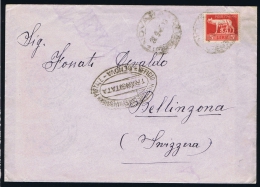 Italy 1945 Cover To Bellinona Transitata Cancel - Marcofilie