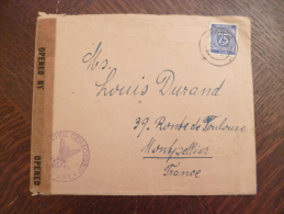 Rare Lettre Allemande Avec TP Deutsche Post  Avec Rare Censure Civil Censorship.Maritim1946 - Altri & Non Classificati