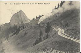 Rochers De Naye  -  Dent De Jaman Et Chemin De Fer  -  Cachet Poste 17 Aout 1912 - Roche