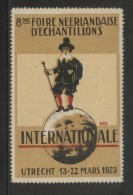 NETHERLANDS 1923 UTRECH 8TH INTERNATIONAL DUTCH FAIR FRENCH LANGUAGE NO GUM POSTER STAMP CINDERELLA ERINOPHILATELIE - Neufs