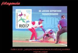 AMERICA. CUBA MINT. 2007 JUEGOS PANAMERICANOS EN RÍO DE JANEIRO. HOJA BLOQUE - Ungebraucht