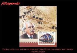 AMERICA. CUBA MINT. 2008 HOMENAJE AL NATURALISTA CUBANO CARLOS DE LA TORRE. POLIMITAS. HOJA BLOQUE - Unused Stamps