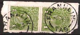 TASMANIA - 1935 Postmark CDS On Pair Of 1d Green King George V - FRANKLIN - Used Stamps