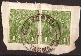 TASMANIA - 1933 Postmark CDS On Pair Of 1d Green King George V - GEEVESTON - Usati